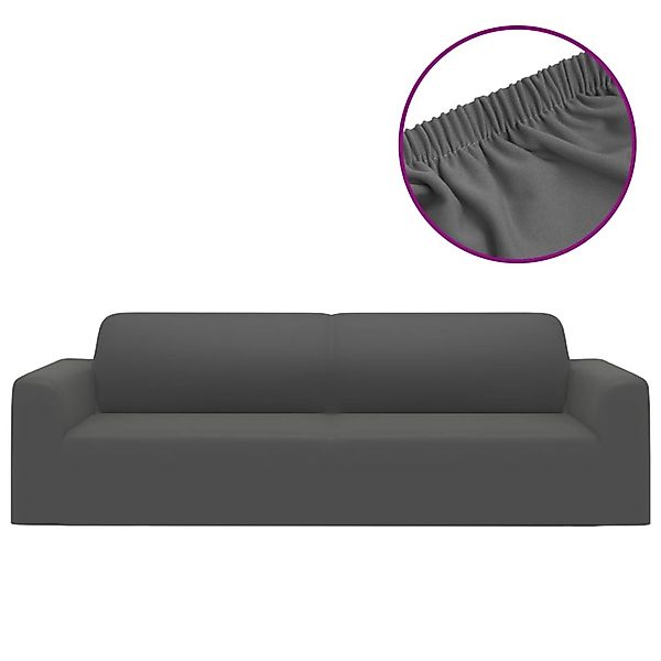 vidaXL Sofahusse, Stretch Sofahusse 3-Sitzer Anthrazit günstig online kaufen