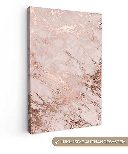 OneMillionCanvasses® Leinwandbild Marmor - Rosa - günstig online kaufen