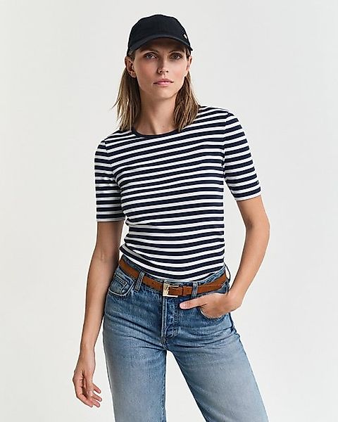 Gant T-Shirt 4203493 Damen T-Shirt gerippt aus Baumwolle mit Stretch günstig online kaufen