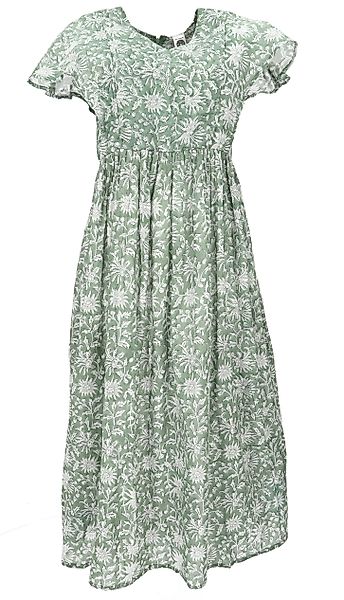 Guru-Shop Midikleid Luftiges Boho Sommerkleid, handbedrucktes.. günstig online kaufen
