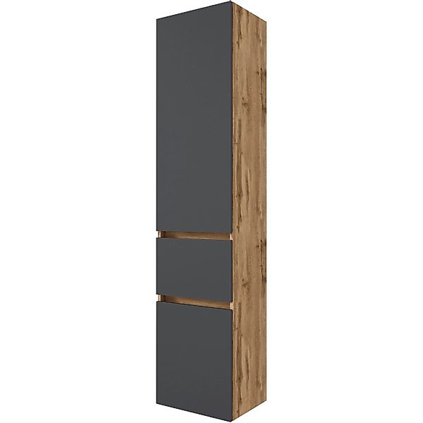 Held Möbel Hochschrank Bari 40 cm matt Weiß-Wotaneiche günstig online kaufen