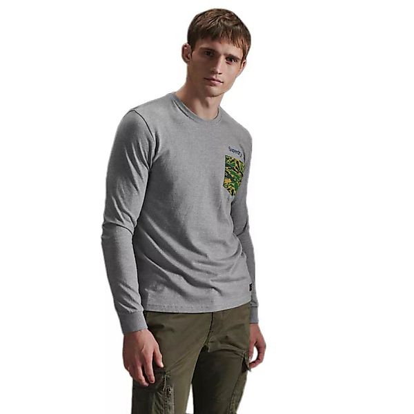 Superdry Core Logo Canvas Langarm-t-shirt M Peppered Grey Grit günstig online kaufen