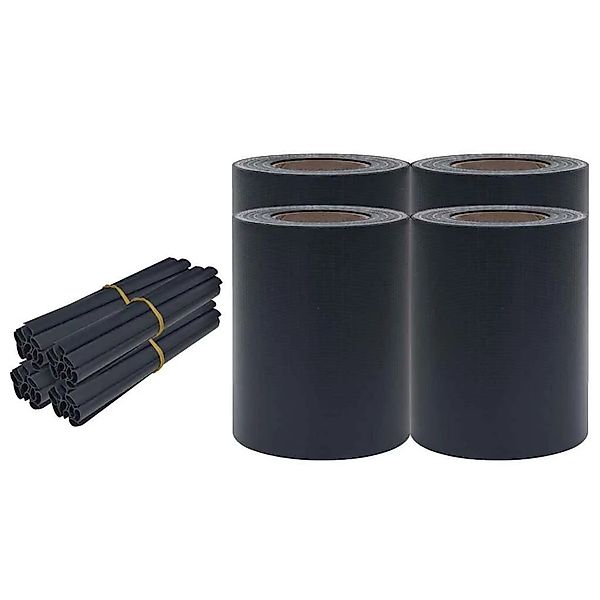 vidaXL Garten-Sichtschutz 4 Stk PVC 35x0,19 m Matt-Dunkelgrau 147868 günstig online kaufen
