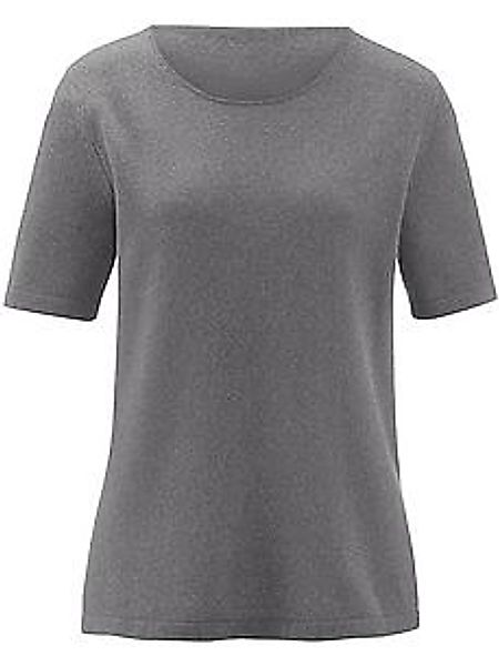 Rundhals-Pullover aus Seide Kaschmir Peter Hahn grau günstig online kaufen