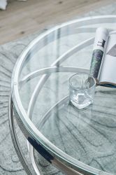 SalesFever Couchtisch "mit Design-Gestell in Stainless Steel für stilvolles günstig online kaufen