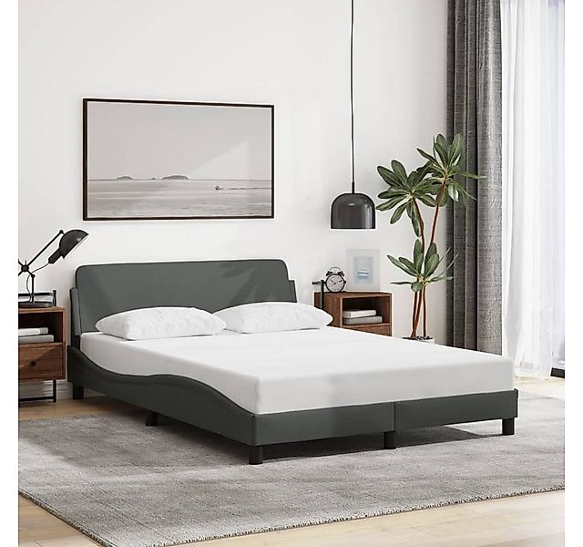 furnicato Bettgestell "Dover" Dunkelgrau 120x200 cm Stoff (1-tlg) günstig online kaufen
