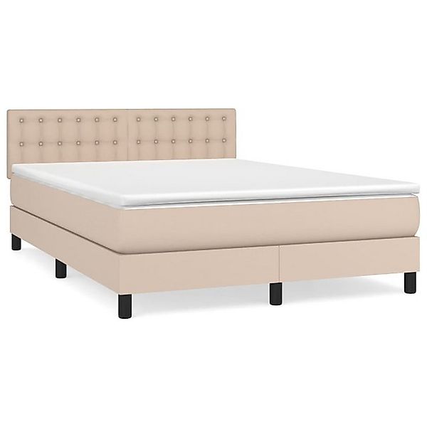 vidaXL Boxspringbett Matratze Cappuccino-Braun 140x190cm Kunstleder1389817 günstig online kaufen
