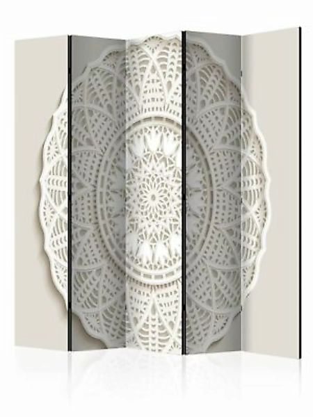 artgeist Paravent Mandala 3D II [Room Dividers] weiß/beige Gr. 225 x 172 günstig online kaufen
