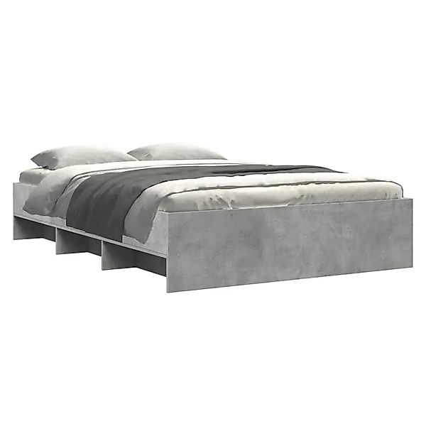 vidaXL Bettgestell Betongrau 140x200 cm Holzwerkstoff 3295656 günstig online kaufen