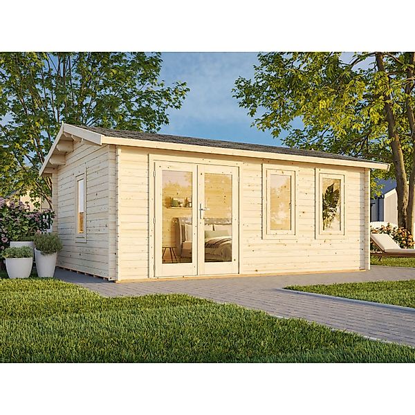 Palmako Gartenhaus Iris 510 x 390 cm Lackiert Grau-Weiß FSC® günstig online kaufen