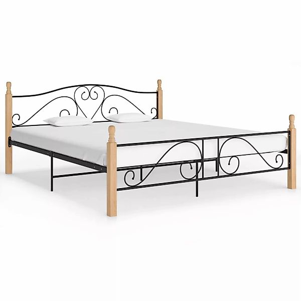 Bettgestell Schwarz Metall 200x200 Cm günstig online kaufen