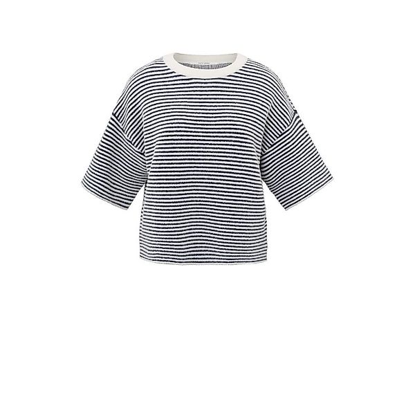 YAYA Rundhalspullover Gestreifter flauschiger Pullover mit günstig online kaufen