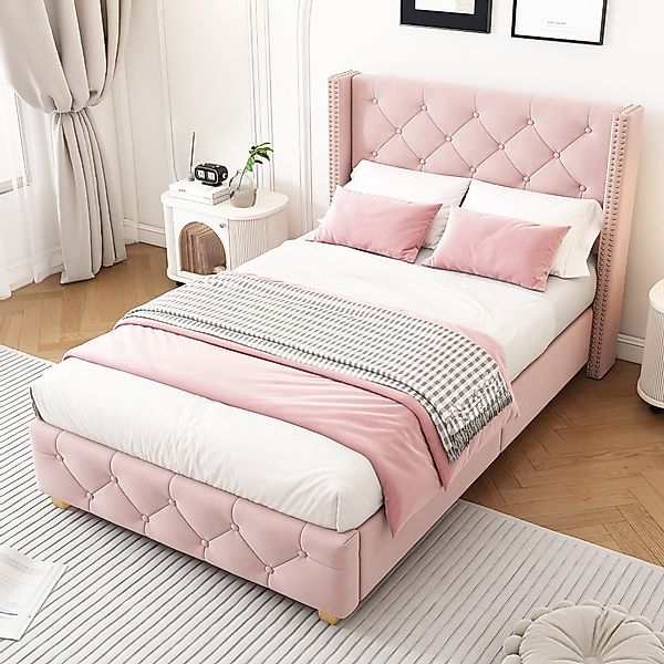 STILVORA Polsterbett Jugendbett 90×200cm Bettgestell Kinderbett,Schaumstoff günstig online kaufen