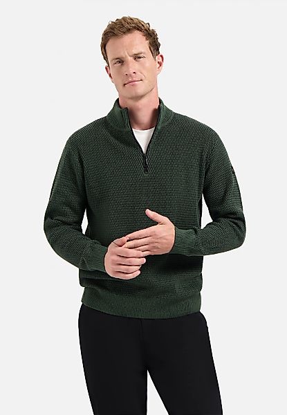 NO EXCESS Stehkragenpullover "No Excess Melierter Half-Zip-Sweater" günstig online kaufen