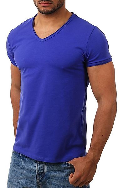 CARISMA T-Shirt Herren Uni Basic 4066 tief-breit geschnittener Ausschnitt v günstig online kaufen