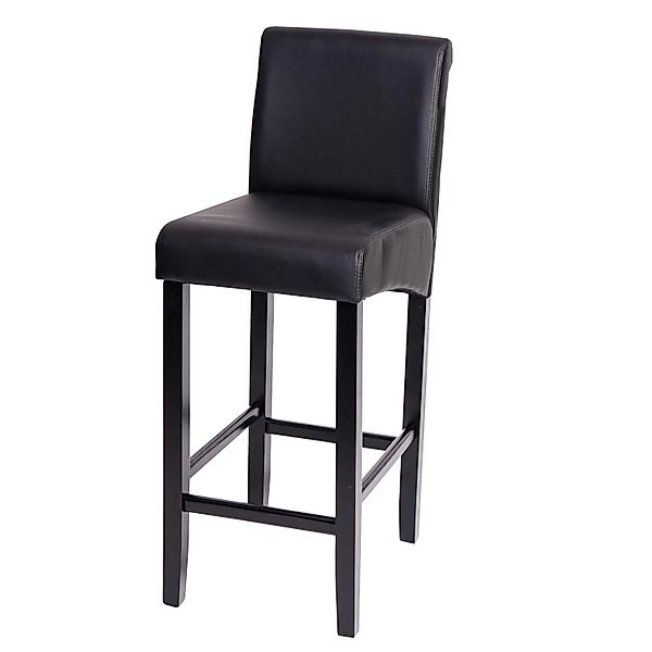 PROREGAL Barhocker Gepolstert Mit Lehne Sitzhöhe 75cm Holz Schwarz Matt Dun günstig online kaufen