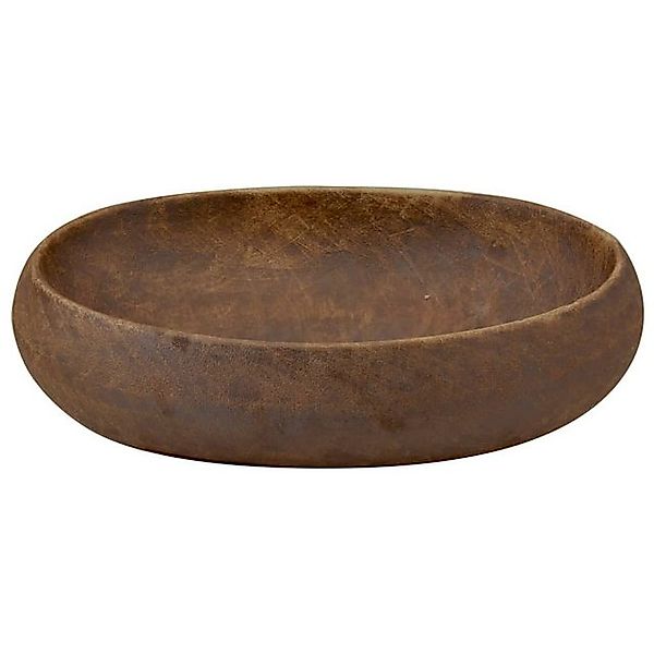 vidaXL Waschbeckenschrank Aufsatzwaschbecken Braun Oval 59x40x15 cm Keramik günstig online kaufen