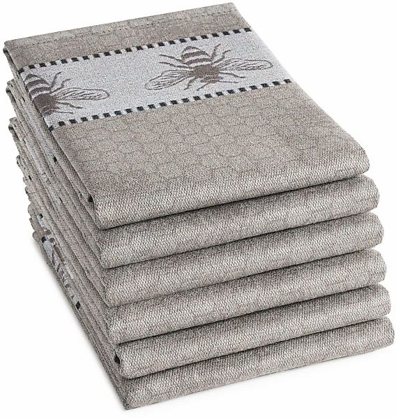 DDDDD Geschirrtuch "DDDDD Honey Geschirrtuch Grau (6er-Pack)" schnell trock günstig online kaufen