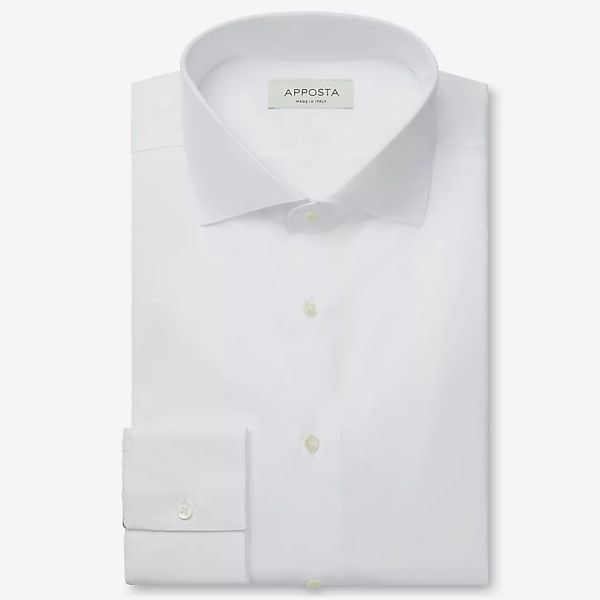 Hemd  einfarbig  weiß 100% reine baumwolle popeline doppelt gezwirnt giza 8 günstig online kaufen