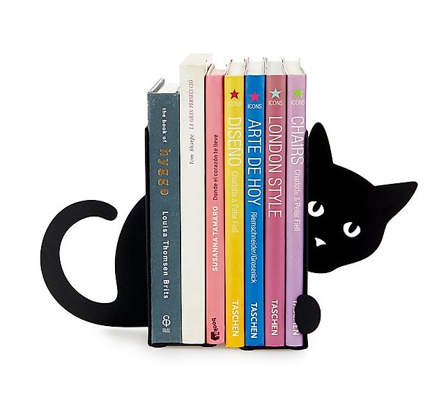 Balvi Buchstütze Bookend Hidden Cat schwarz Metall - stützt Ihre Bücher sti günstig online kaufen