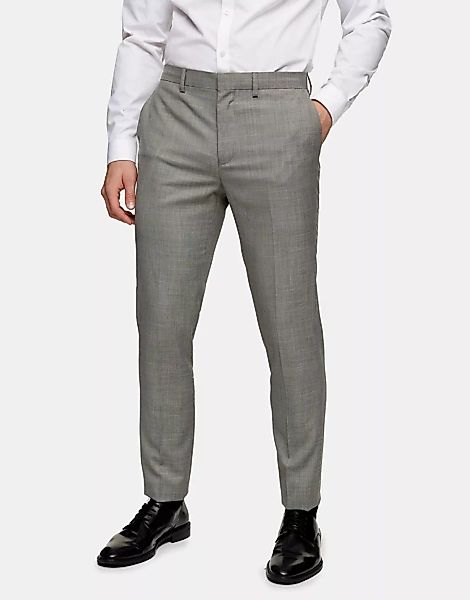 Topman – Eng geschnittene Anzughose in Grau günstig online kaufen