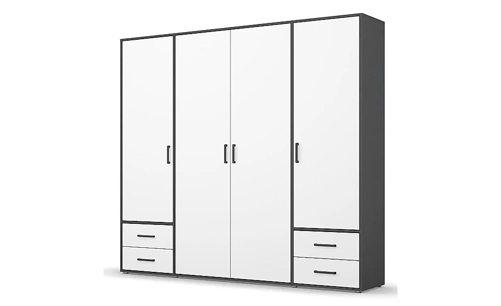 Drehtürenschrank  Yarm ¦ grau ¦ Maße (cm): B: 187 H: 194 Schränke > Kleider günstig online kaufen