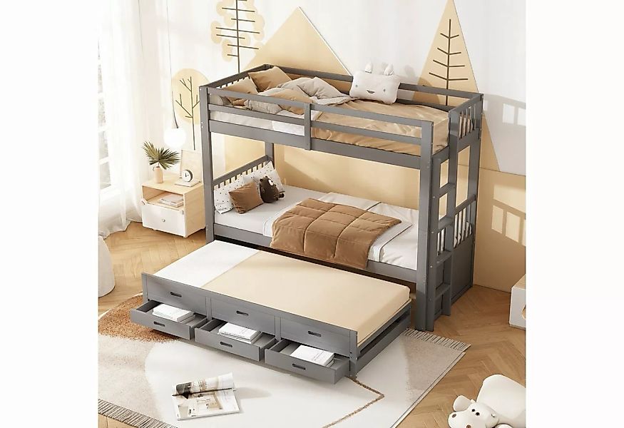 REDOM Bett Etagenbett Kinderbett Hausbet Einzelbett (Bettgestell aus Kiefer günstig online kaufen
