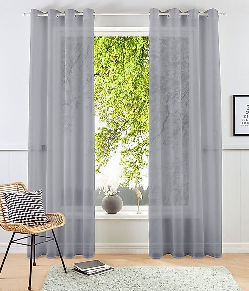 OTTO home Gardine XANA mit Ösen, Kräuselband oder Schlaufen (1 St), Ösen, t günstig online kaufen