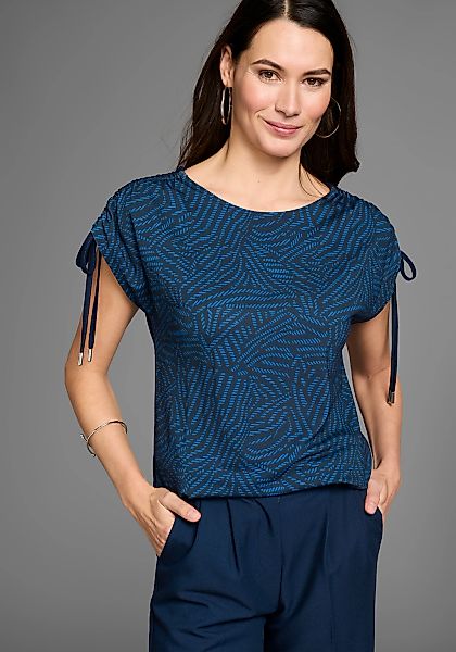 HECHTER PARIS Rundhalsshirt mit Bindedetails und Alloverprint günstig online kaufen