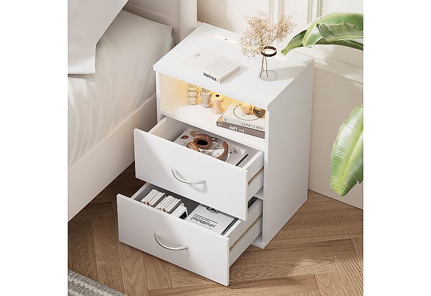 Casaria Nachttisch Jamie (2-St), mit Touch LED Beleuchtung 40x28x55cm Dimmb günstig online kaufen