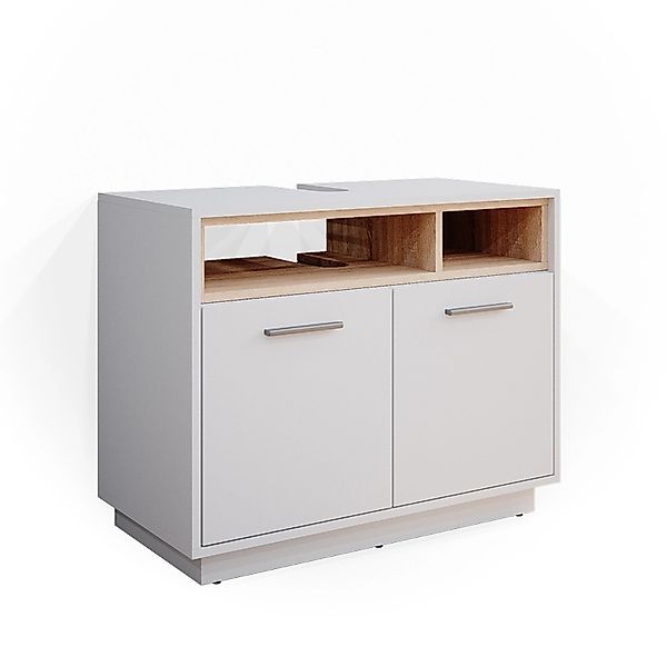 Vicco Waschbeckenunterschrank Beatrice Weiß/Sonoma 80 x 64 cm günstig online kaufen
