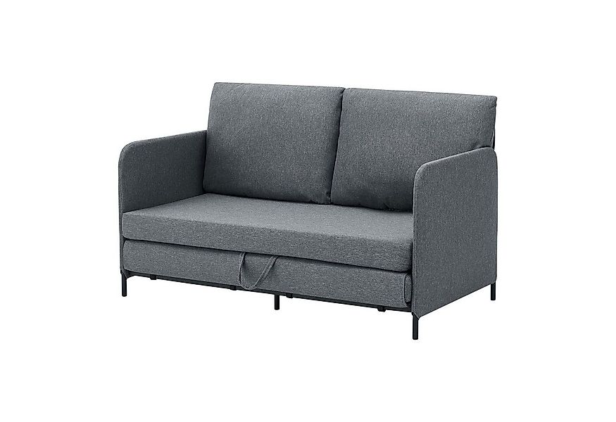 en.casa Schlafsofa, »Soini« mit Liegefunktion 2-Sitzer 78x125x67 cm Dunkelg günstig online kaufen