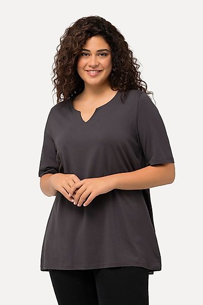 Ulla Popken T-Shirt T-Shirt A-Linie Tunika-Ausschnitt günstig online kaufen