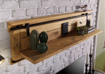 Massivmoebel24 Wandregal, 1-tlg., Mango 140x25x38 natur günstig online kaufen