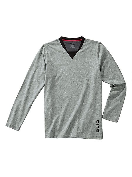CiTO T-Shirt Herren Pyjama Oberteil lang günstig online kaufen