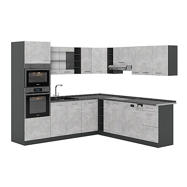 Vicco Winkelküche R-Line, Beton/Anthrazit, 237 x günstig online kaufen