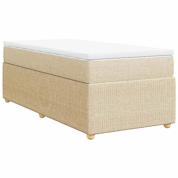 vidaXL Boxspringbett mit Matratze Creme 90x200 cm Stoff 3285544 günstig online kaufen
