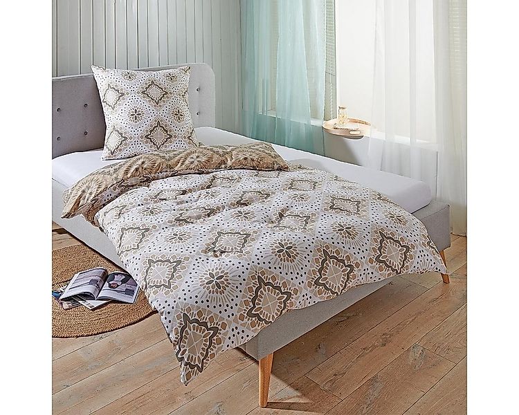 TRAUMSCHLAF Bettwäsche München beige, Mikrofaser, 3 teilig günstig online kaufen