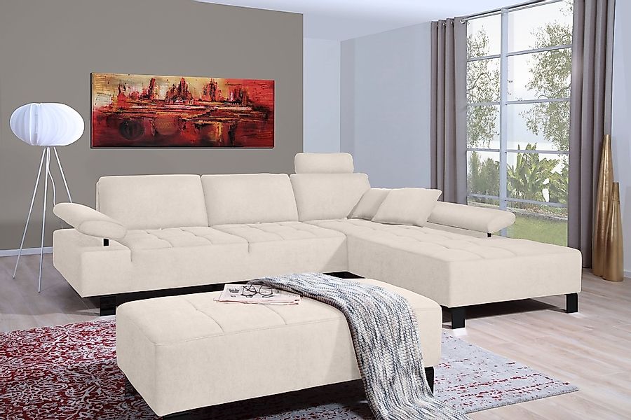 alina Ecksofa »Royce«, inklusive Sitztiefenverstellung, 270 cm breit günstig online kaufen