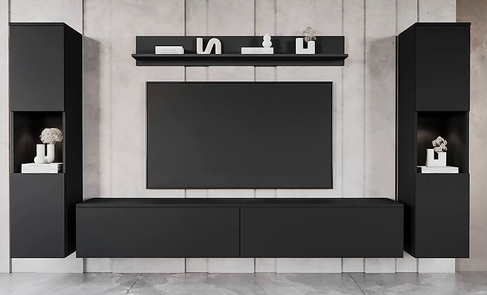 OTTO home Wohnwand "PARIS, Vitrine Türanschlag links/rechts wechselbar" Kom günstig online kaufen