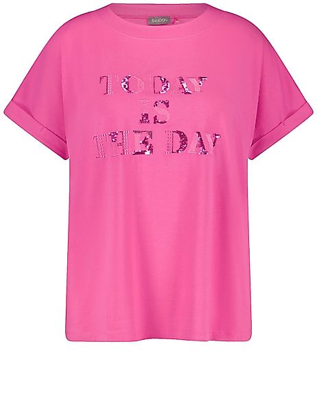 Samoon Shirtbluse T-Shirt mit appliziertem Wording günstig online kaufen