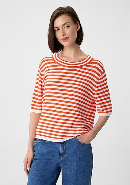 comma Kurzarmpullover Strickpullover Kurzarm-Pullover aus Feinstrick günstig online kaufen