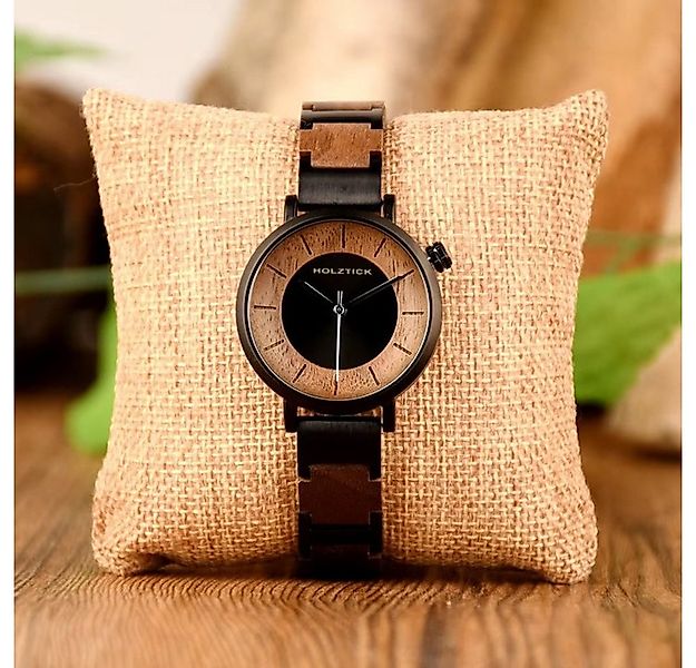 Holztick Bavaria Quarzuhr Gretl black GRETL BLACK, moderne Damenuhr aus Wal günstig online kaufen