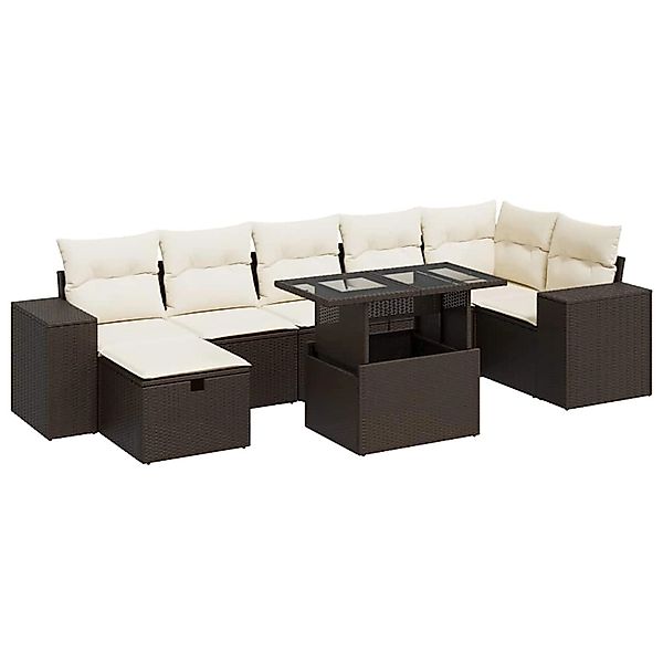 vidaXL 5-Tlg Garten-Sofagarnitur mit Kissen Braun Poly Rattan 3327953 günstig online kaufen