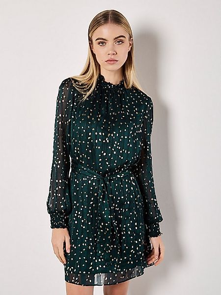 Apricot Druckkleid Plisseekleid (2-tlg., Stoffgürtel) mit Punkten günstig online kaufen