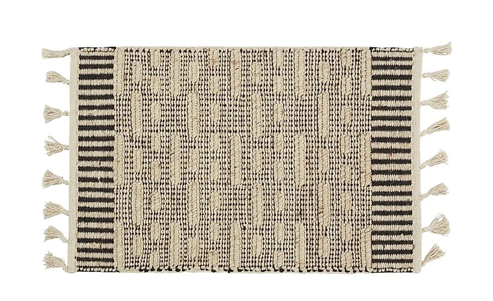 Gray & Jones Handwebteppich  Black Coast ¦ beige ¦ Wolle,Baumwolle ¦ Maße ( günstig online kaufen