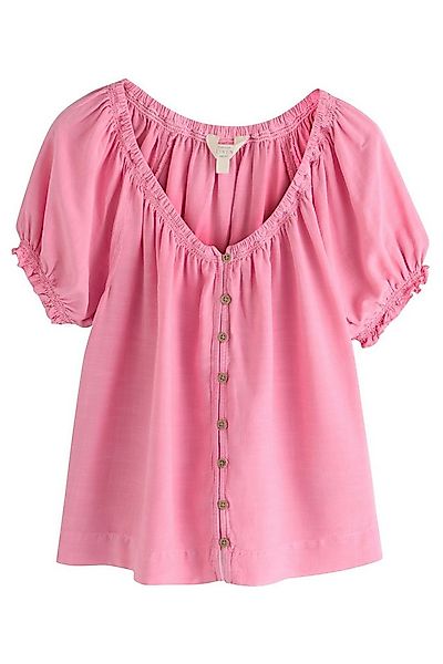 Next Carmenbluse Geknöpftes Bardot-Oberteil mit Puffärmeln (1-tlg) günstig online kaufen