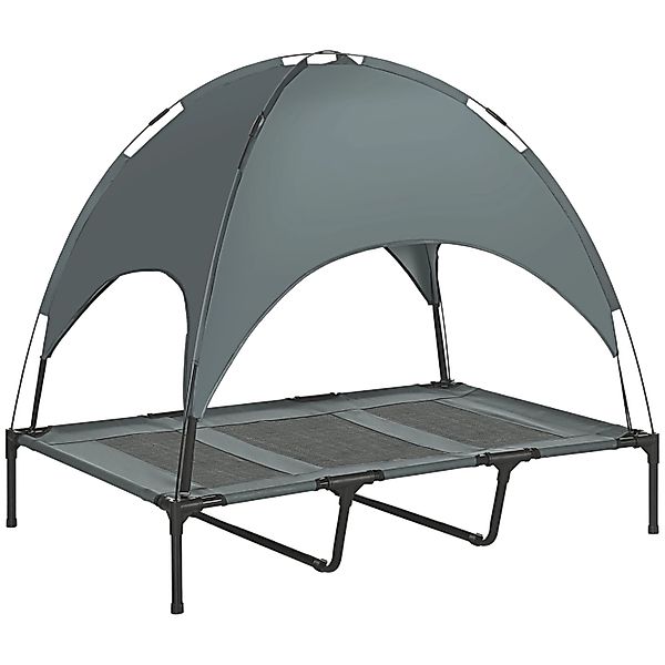 PawHut Tierbett Hundeliege mit Baldachin, Taftstoff, günstig online kaufen