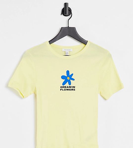 Topshop Tall – T-Shirt in Zitronengelb mit „Keep On Dreaming“-Print günstig online kaufen