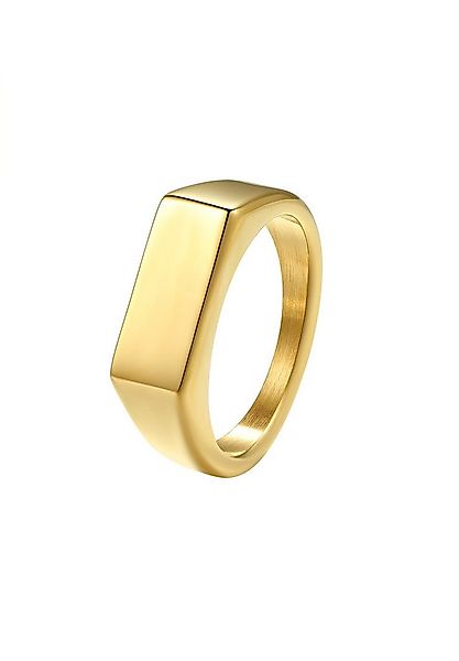 Hey Happiness Siegelring Rechteck Herren, 18K Vergoldeter Edelstahl Ring Ge günstig online kaufen